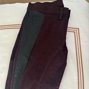 Rag & Bone wine and black leather jeans